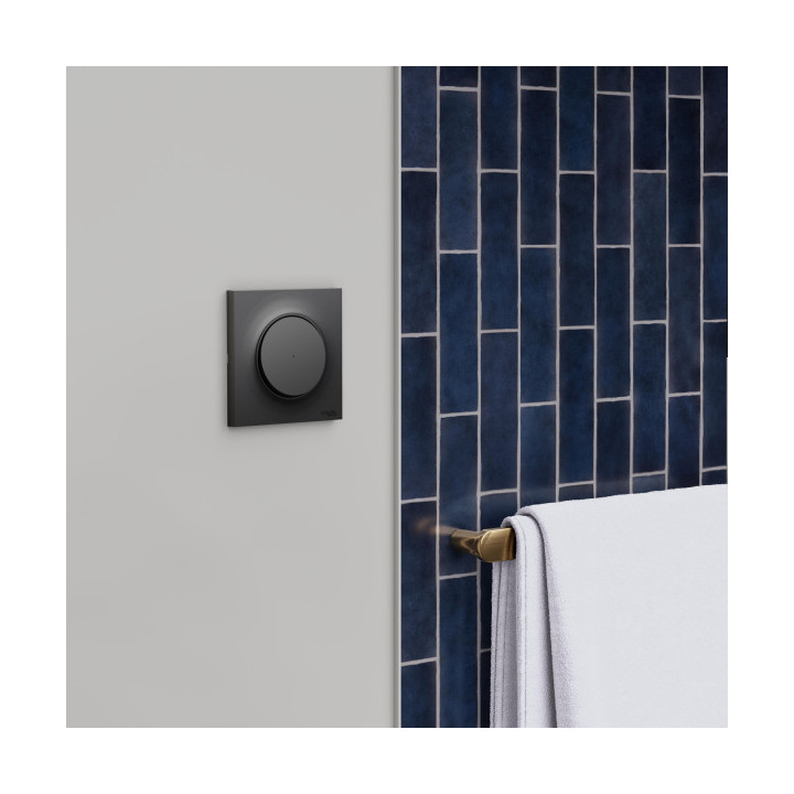 Schneider - Odace 2025 - LOT de 10 Va-et-vient ou poussoir lumineux/témoin LED verte 0,15mA - Noir onyx - Réf : S940263 x 10