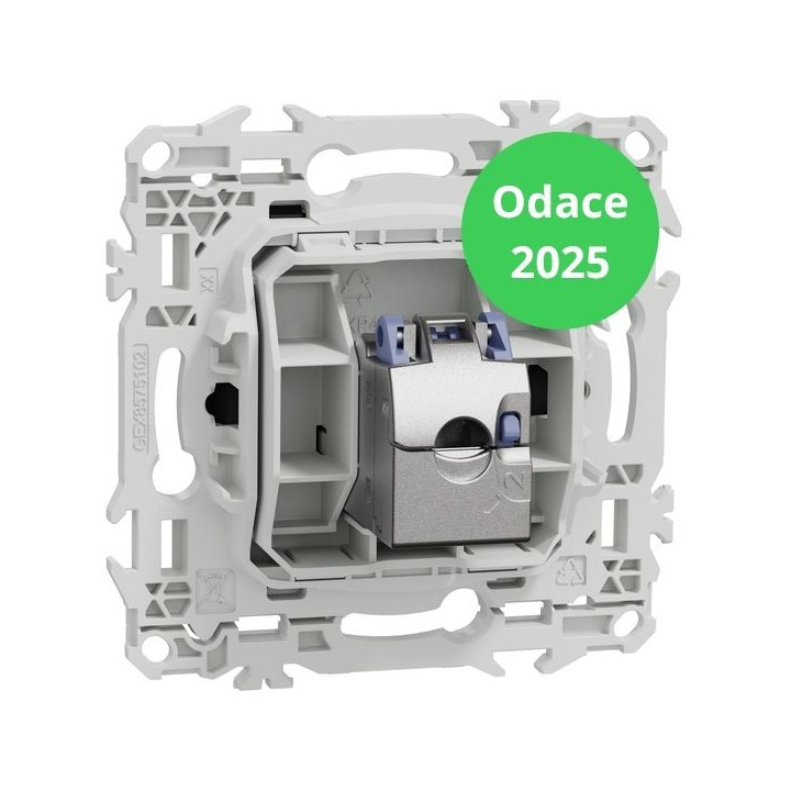 Schneider - Odace 2025 - LOT de 10 Prises RJ45 - Cat6 STP grade 2TV min à grade 3TV - Noir onyx - Réf : S940476 x 10