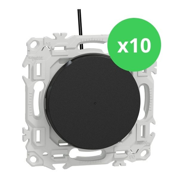 Schneider - Odace 2025 - LOT de 10 Va-et-vient ou poussoir lumineux/témoin LED verte 0,15mA - Noir onyx - Réf : S940263 x 10