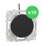 Schneider - Odace 2025 - LOT de 10 Va-et-vient ou poussoir lumineux/témoin LED verte 0,15mA - Noir onyx - Réf : S940263 x 10
