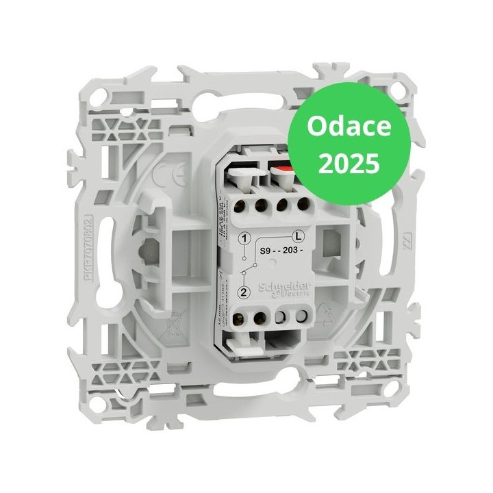 Schneider - Odace 2025 - LOT de 10 Va et Vient ou Poussoir à levier - Blanc craie - Réf : S920203 x 10