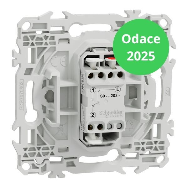 Schneider - Odace 2025 - LOT de 10 Va et Vient ou Poussoir à levier - Blanc craie - Réf : S920203 x 10
