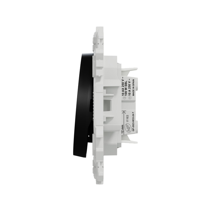 Schneider - Odace 2025 - LOT de 10 Interrupteurs ou poussoirs VMC 2 vitesses - 10AX - Noir onyx - Réf : S940233 x 10