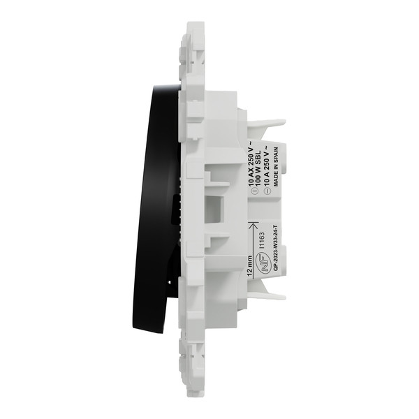 Schneider - Odace 2025 - LOT de 10 Interrupteurs ou poussoirs VMC 2 vitesses - 10AX - Noir onyx - Réf : S940233 x 10