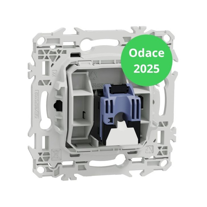 Schneider - Odace 2025 - LOT de 10 Prises RJ45 - Cat6 UTP grade 1 à 2 - Noir onyx - Réf : S940475 x 10