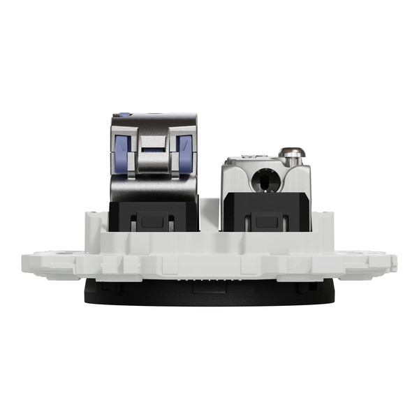Schneider - Odace 2025 - LOT de 10 Prises mixte RJ45 Cat.6 STP + TV - Noir onyx - Réf : S940141 x 10