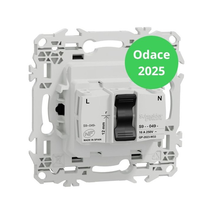 Schneider - Odace 2025 - LOT de 10 Prises rénovation 2P+T à puits - 4 bornes auto par pôle - Noir onyx - Réf : S940049 x 10
