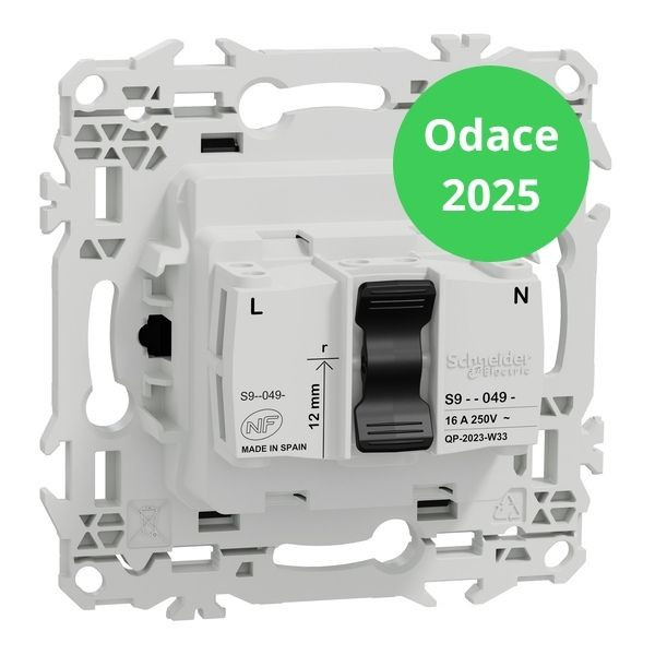 Schneider - Odace 2025 - LOT de 10 Prises rénovation 2P+T à puits - 4 bornes auto par pôle - Noir onyx - Réf : S940049 x 10