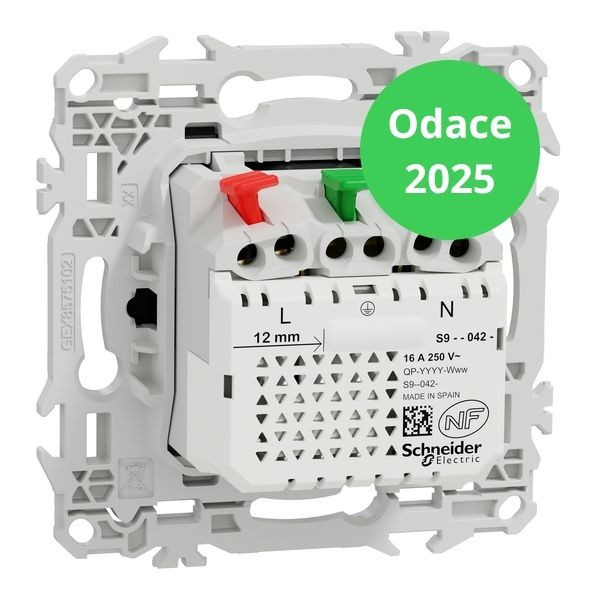 Schneider - Odace 2025 - LOT de 10 Prises 2P+T affleurante + chargeur USB-C 18W - Noir onyx - Réf : S940042 x 10