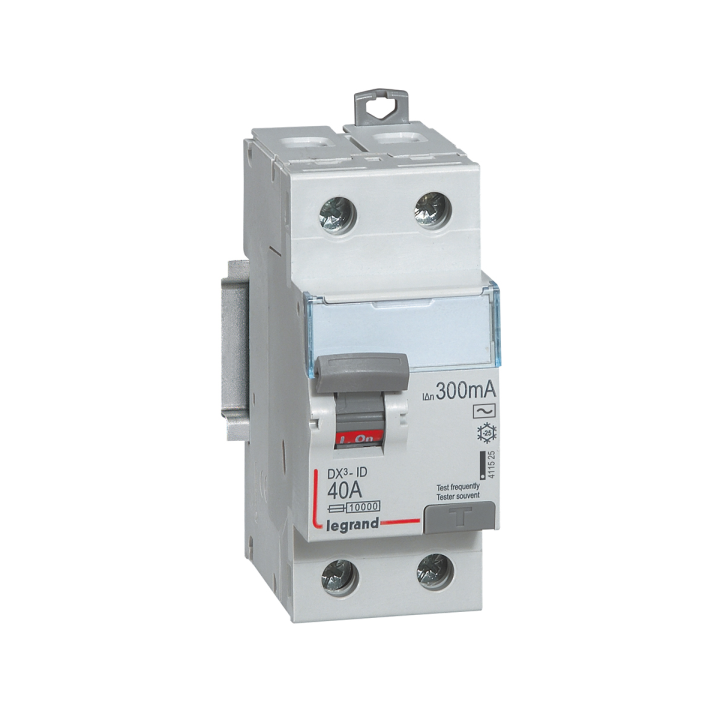 LEGRAND - Interrupteur différentiel - DX3 - 2P - 40A - 300mA - Type AC - Départ Bas à Vis - Réf : 411525
