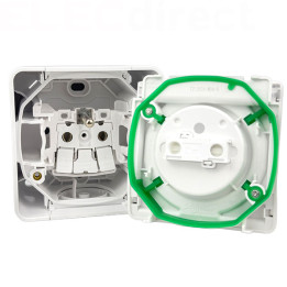 Schneider - Mureva Styl - Prise 2P+T - Saillie - IP55/IK08 - Connexion auto - Blanc - Ref : MUR39030