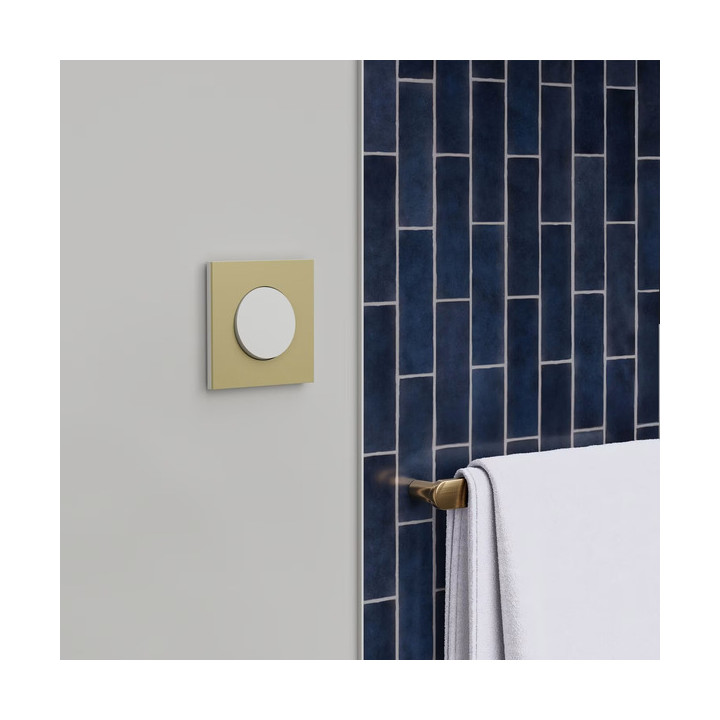 Schneider - Odace Métal 2025 - LOT de 10 Plaques de finition 1 poste - Effet laiton support blanc - Réf : S911702 x 10