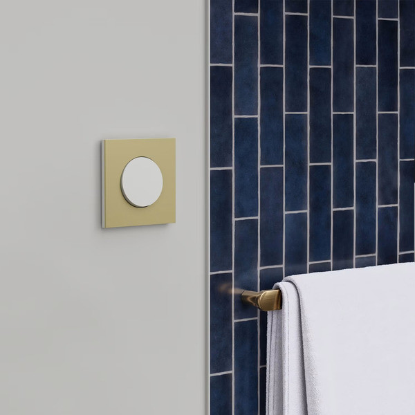 Schneider - Odace Métal 2025 - LOT de 10 Plaques de finition 1 poste - Effet laiton support blanc - Réf : S911702 x 10