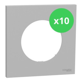 Schneider - Odace 2025 - LOT de 10 Plaques de finition 1 poste - Gris galet - Réf : S901702 x 10