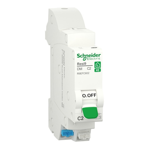 Schneider - Resi9 XE - Disjoncteur 2A - Courbe C - 1P+N - AUTO - EMBROCHABLE - Réf : R9EFC602
