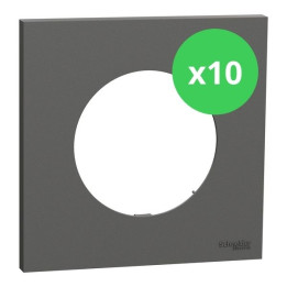 Schneider - Odace 2025 - LOT de 10 Plaques de finition 1 poste - Gris basalte - Réf : S904702 x 10