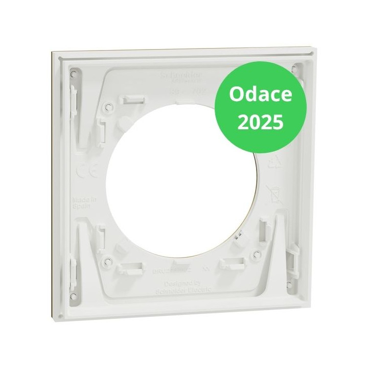 Schneider - Odace Métal 2025 - LOT de 10 Plaques de finition 1 poste - Effet laiton support blanc - Réf : S911702 x 10