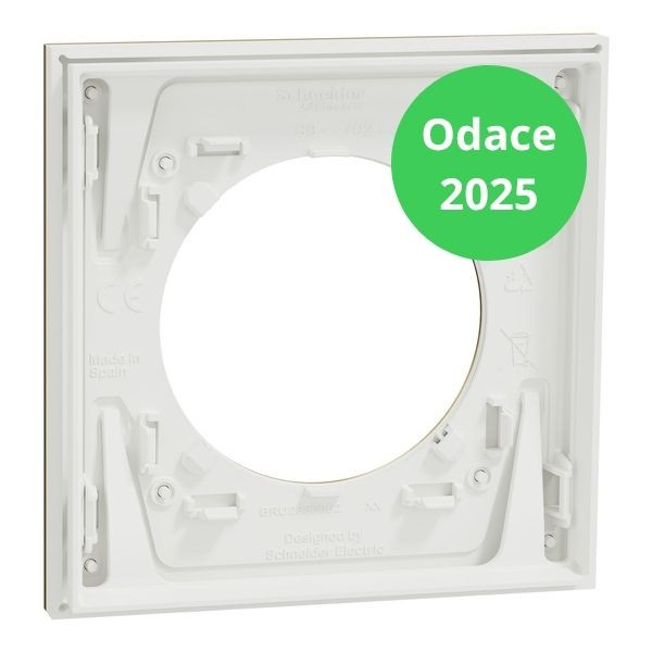 Schneider - Odace Métal 2025 - LOT de 10 Plaques de finition 1 poste - Effet laiton support blanc - Réf : S911702 x 10