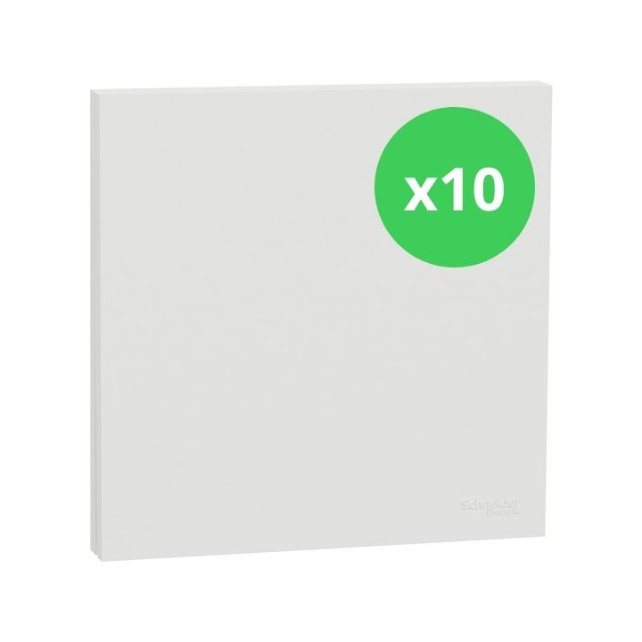 Schneider - Odace Intégral 2025 - LOT de 10 Enjoliveurs et plaque pour va et vient ou poussoir - Blanc craie - Réf : S929221 x10