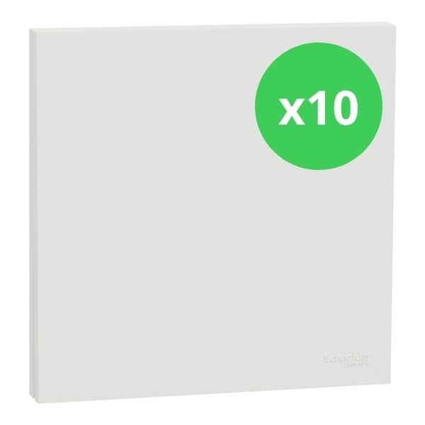 Schneider - Odace Intégral 2025 - LOT de 10 Enjoliveurs et plaque pour va et vient ou poussoir - Blanc craie - Réf : S929221 x10