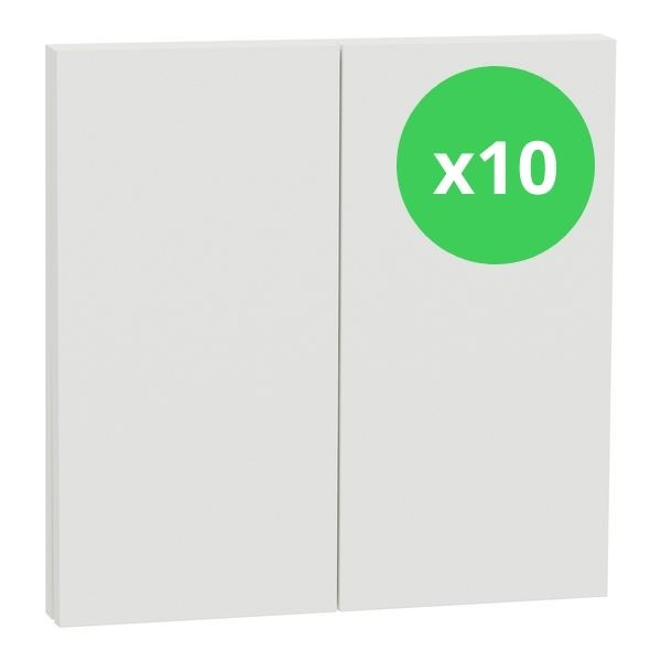 Schneider - Odace Intégral 2025 - LOT de 10 Enjoliveur/plaque double va et vient ou poussoir - Blanc craie - Réf : S929222 x 10