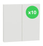 Schneider - Odace Intégral 2025 - LOT de 10 Enjoliveur/plaque double va et vient ou poussoir - Blanc craie - Réf : S929222 x 10