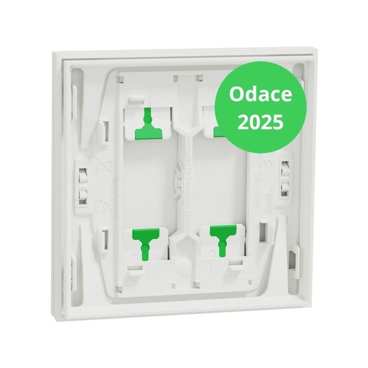 Schneider - Odace Intégral 2025 - LOT de 10 Enjoliveur/plaque double va et vient ou poussoir - Blanc craie - Réf : S929222 x 10