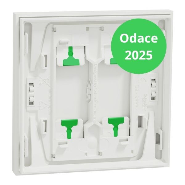 Schneider - Odace Intégral 2025 - LOT de 10 Enjoliveur/plaque double va et vient ou poussoir - Blanc craie - Réf : S929222 x 10