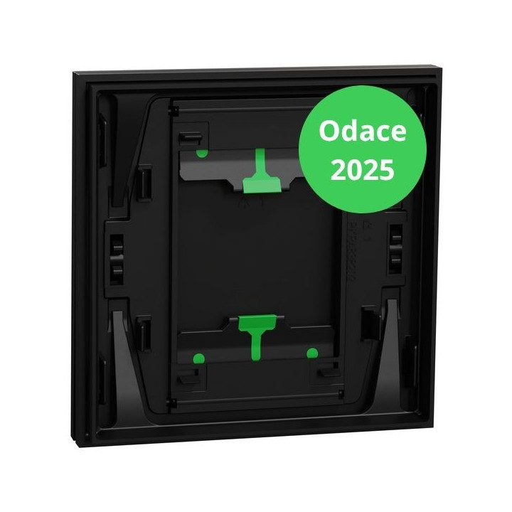 Schneider - Odace Intégral 2025 - LOT de 10 Enjoliveur et plaque pour va et vient ou poussoir - Noir onyx - Réf : S949221 x 10