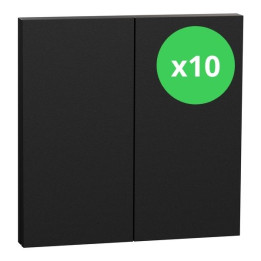 Schneider - Odace Intégral 2025 - LOT de 10 Enjoliveur/plaque double va et vient ou poussoir - Noir onyx - Réf : S949222 x 10