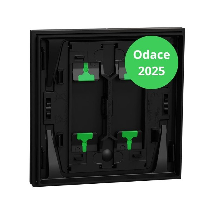 Schneider - Odace Intégral 2025 - LOT de 10 Enjoliveur/plaque double va et vient ou poussoir - Noir onyx - Réf : S949222 x 10