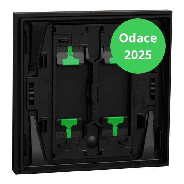 Schneider - Odace Intégral 2025 - LOT de 10 Enjoliveur/plaque double va et vient ou poussoir - Noir onyx - Réf : S949222 x 10