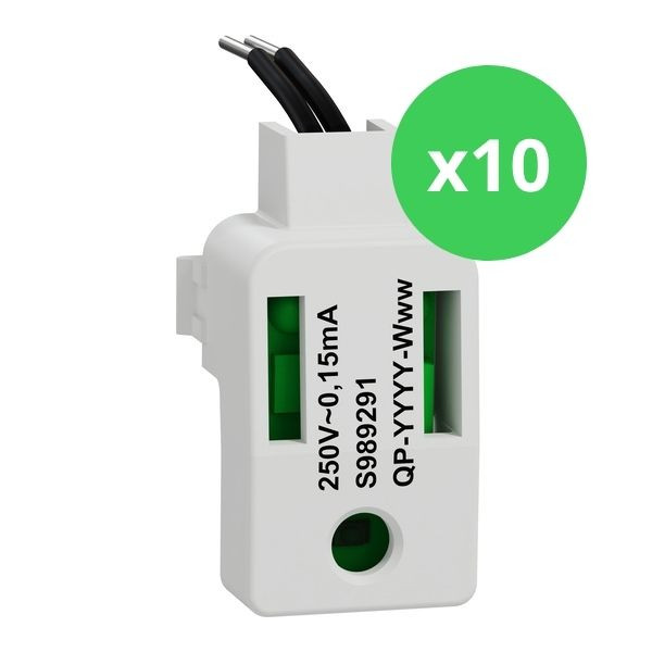 Schneider - Odace 2025 - LOT de 10 LED verte 0,15mA 250V à câbler - Lumineux/témoin - Faible luminosité - Réf : S989291 x 10