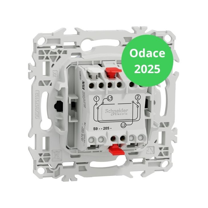 Schneider - Odace 2025 - LOT de 10 Permutateurs - Bornes automatiques - 10AX - Noir onyx - Réf : S940205 x 10