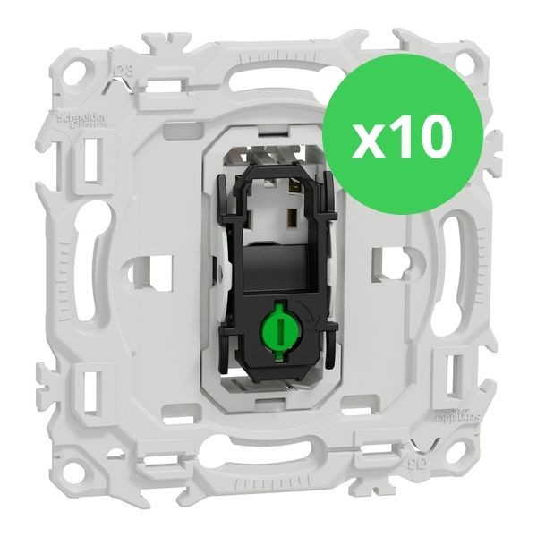 Schneider - Odace 2025 - LOT de 10 Va et Vient ou Poussoir - Sans enjoliveur - 10AX - Blanc craie - Réf : S980204 x 10