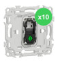Schneider - Odace 2025 - LOT de 10 Va et Vient ou Poussoir - Sans enjoliveur - 10AX - Blanc craie - Réf : S980204 x 10