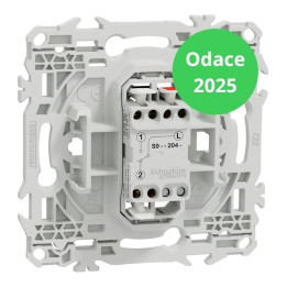 Schneider - Odace 2025 - LOT de 10 Va et Vient ou Poussoir - Sans enjoliveur - 10AX - Blanc craie - Réf : S980204 x 10
