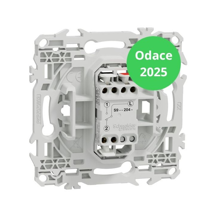Schneider - Odace 2025 - LOT de 10 Va et Vient ou Poussoir - Sans enjoliveur - 10AX - Blanc craie - Réf : S980204 x 10