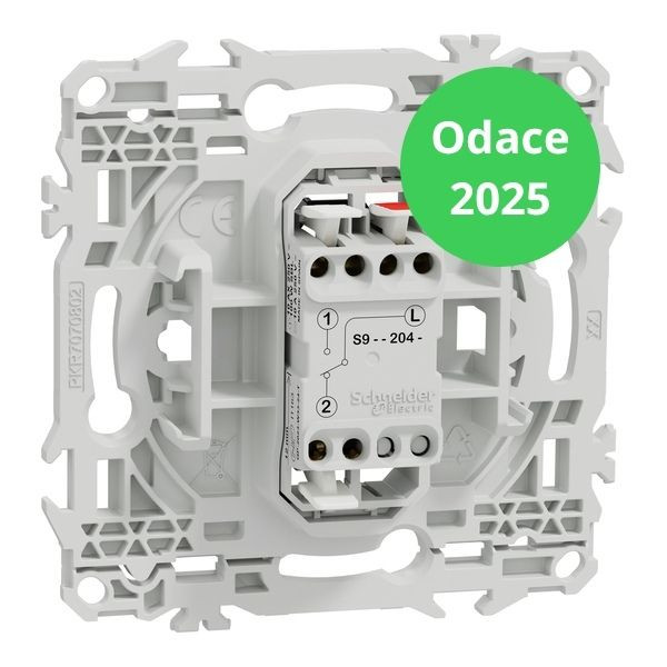Schneider - Odace 2025 - LOT de 10 Va et Vient ou Poussoir - Sans enjoliveur - 10AX - Blanc craie - Réf : S980204 x 10