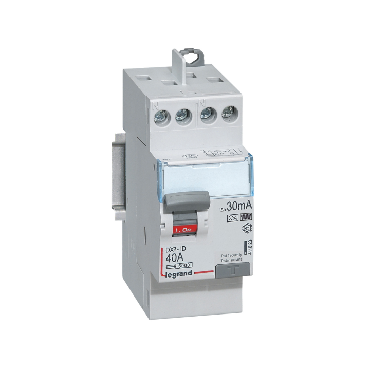 LEGRAND - Interrupteur différentiel - DX3 - 2P - 40A - 30mA - Type F - Départ Haut à vis - Réf : 411623