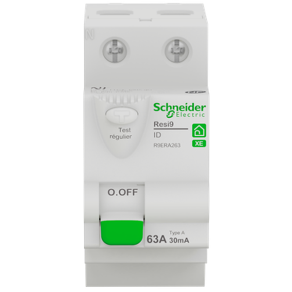 SCHNEIDER - Resi9 XE - Inter différentiel - 63A - Type A - 30ma - 2P - Réf : R9ERA263