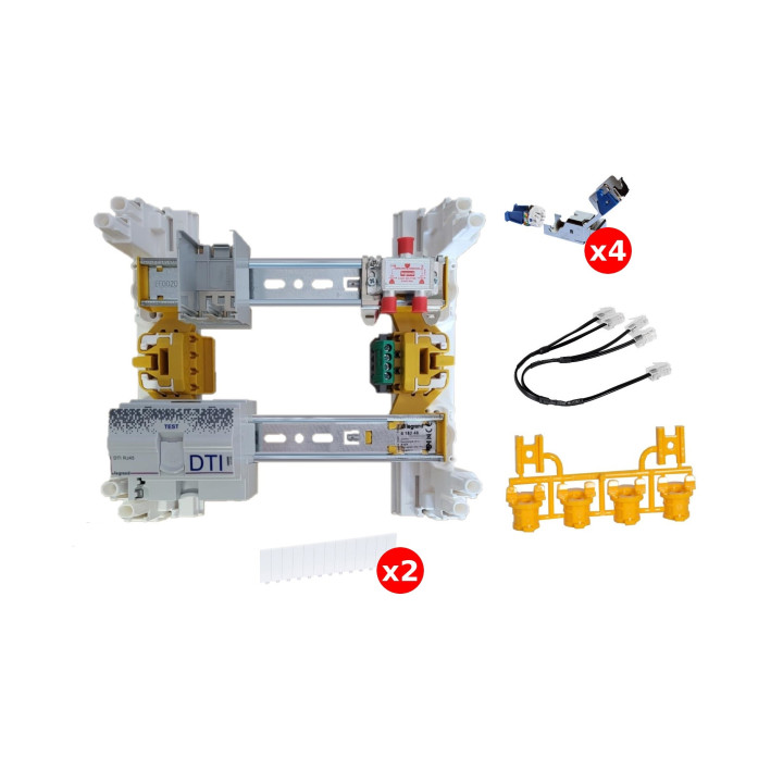 Legrand - Coffret VDI GRADE 2 avec brassage - 4 RJ45 / TV 2 sorties + Porte blanche - Réf. : 413248+401331