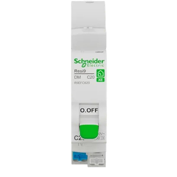 Schneider - Resi9 XE - Disjoncteur 20A - Courbe C - 1P+N - AUTO - EMBROCHABLE - Réf : R9EFC620