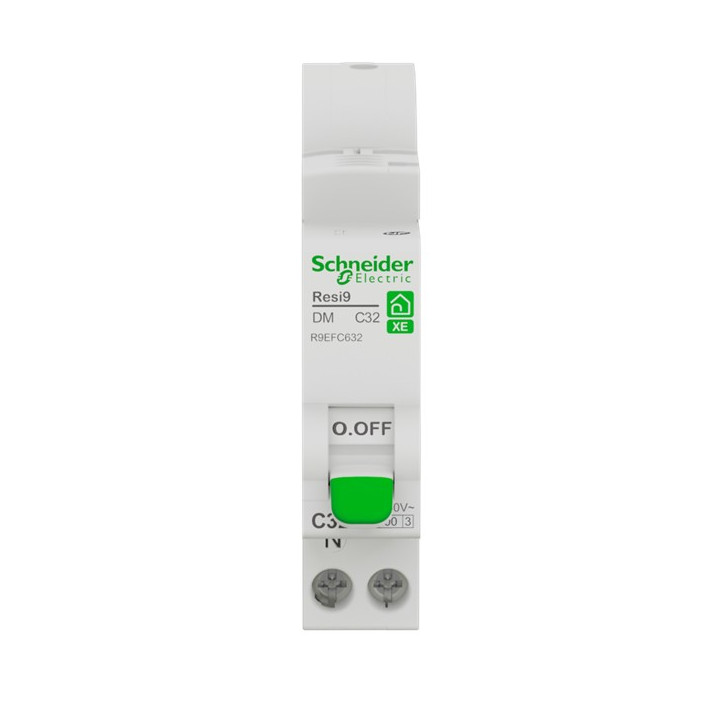 Schneider - Resi9 XE - Disjoncteur 32A - Courbe C - 1P+N - AUTO - EMBROCHABLE - Réf : R9EFC632