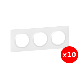 Legrand - Dooxie - LOT de 10 Plaques 3 postes - Blanc - Ref. : 600803x10