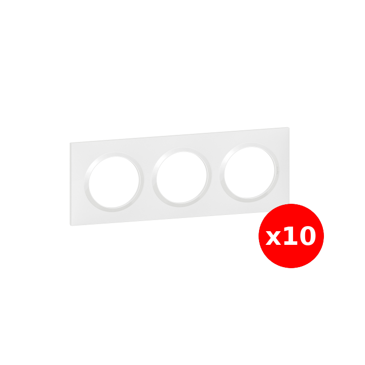 Legrand - Dooxie - LOT de 10 Plaques 3 postes - Blanc - Ref. : 600803x10