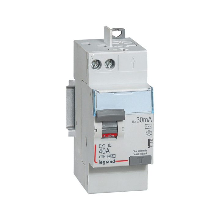 LEGRAND - LOT de 3 interrupteurs différentiels - DX3 - 2P - 40A - 30mA - 2 x AC et 1 x A - Réf. : 411632x2 + 411638x1