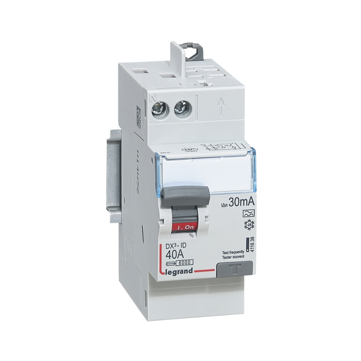 LEGRAND - LOT de 3 interrupteurs différentiels - DX3 - 2P - 40A - 30mA - 2 x AC et 1 x A - Réf. : 411632x2 + 411638x1