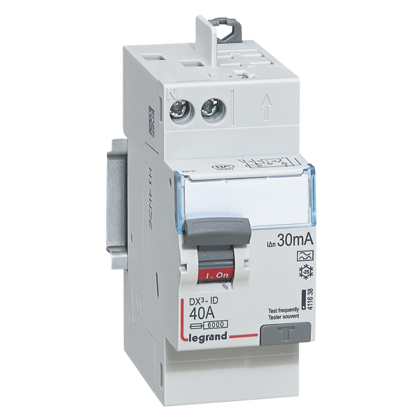 LEGRAND - LOT de 3 interrupteurs différentiels - DX3 - 2P - 40A - 30mA - 2 x AC et 1 x A - Réf. : 411632x2 + 411638x1