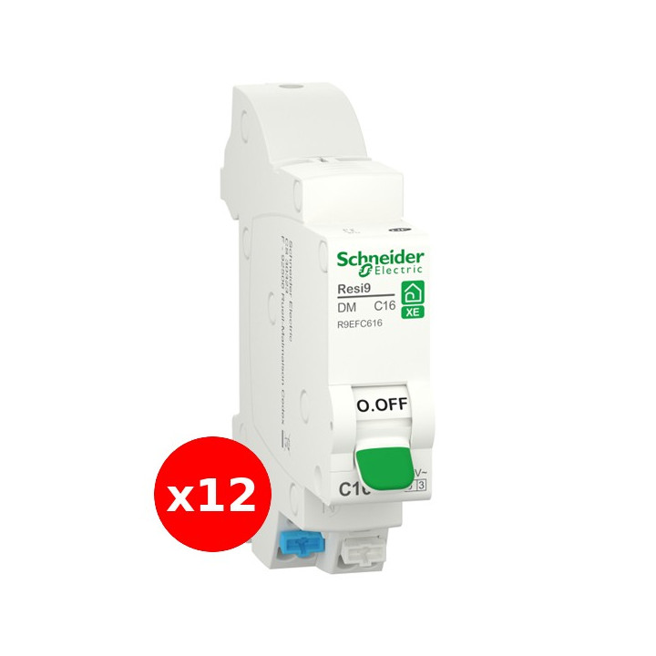 SCHNEIDER - LOT DE 12 DISJONCTEURS XE AUTO 16A - R9EFC616